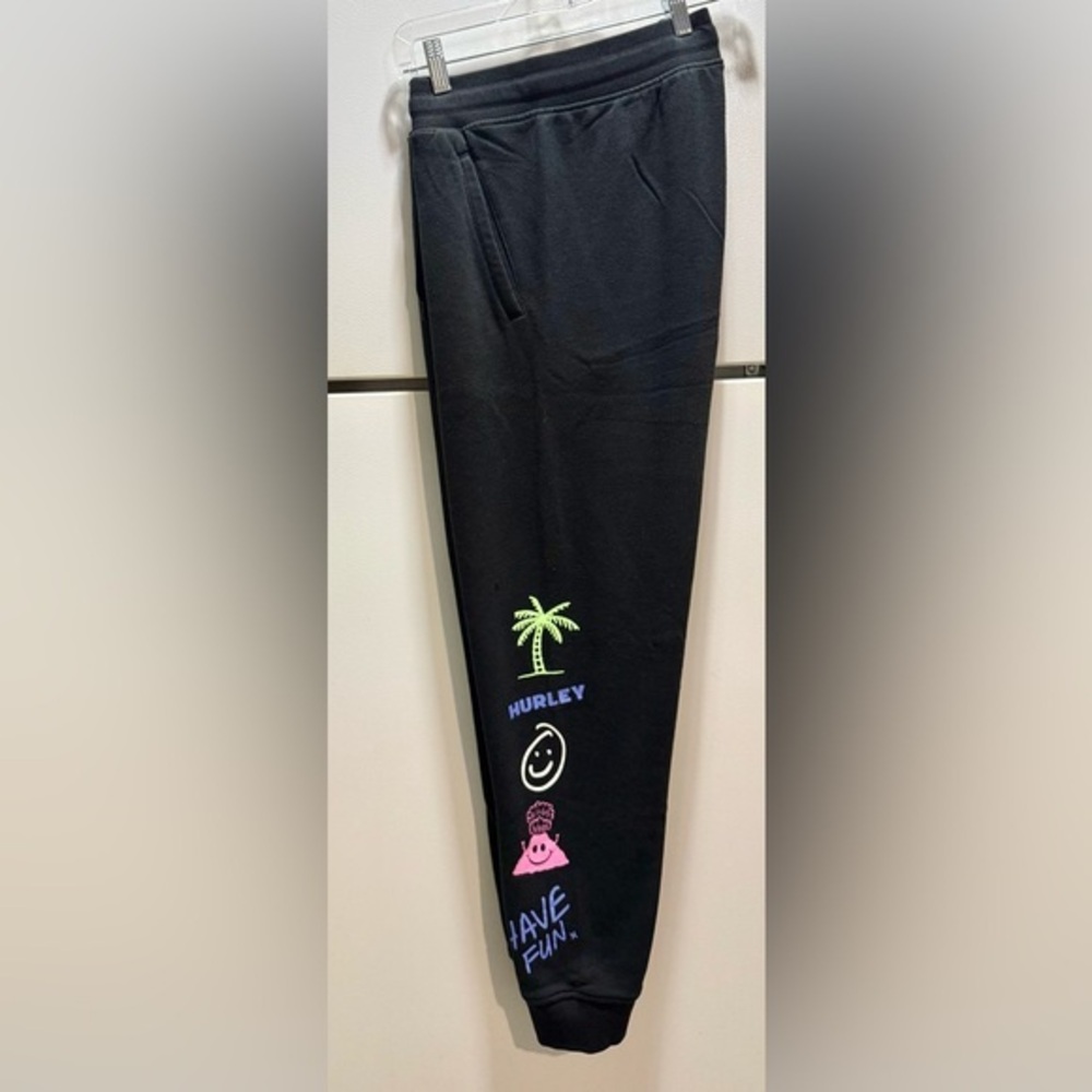🪩Hurley Black Bel-Air West Side Fleece relaxed fit Joggers